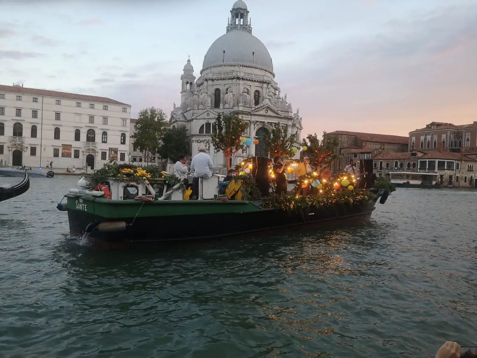 The lit boat before the Salute · 2020